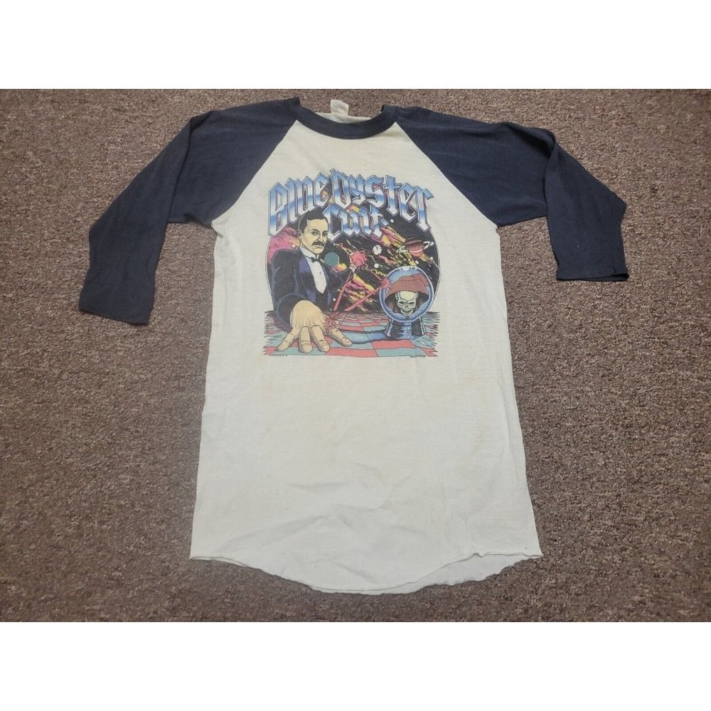 Vintage 80's 1980 Blue Oyster Cult Distressed Band Tour T Shirt SizeXL USA